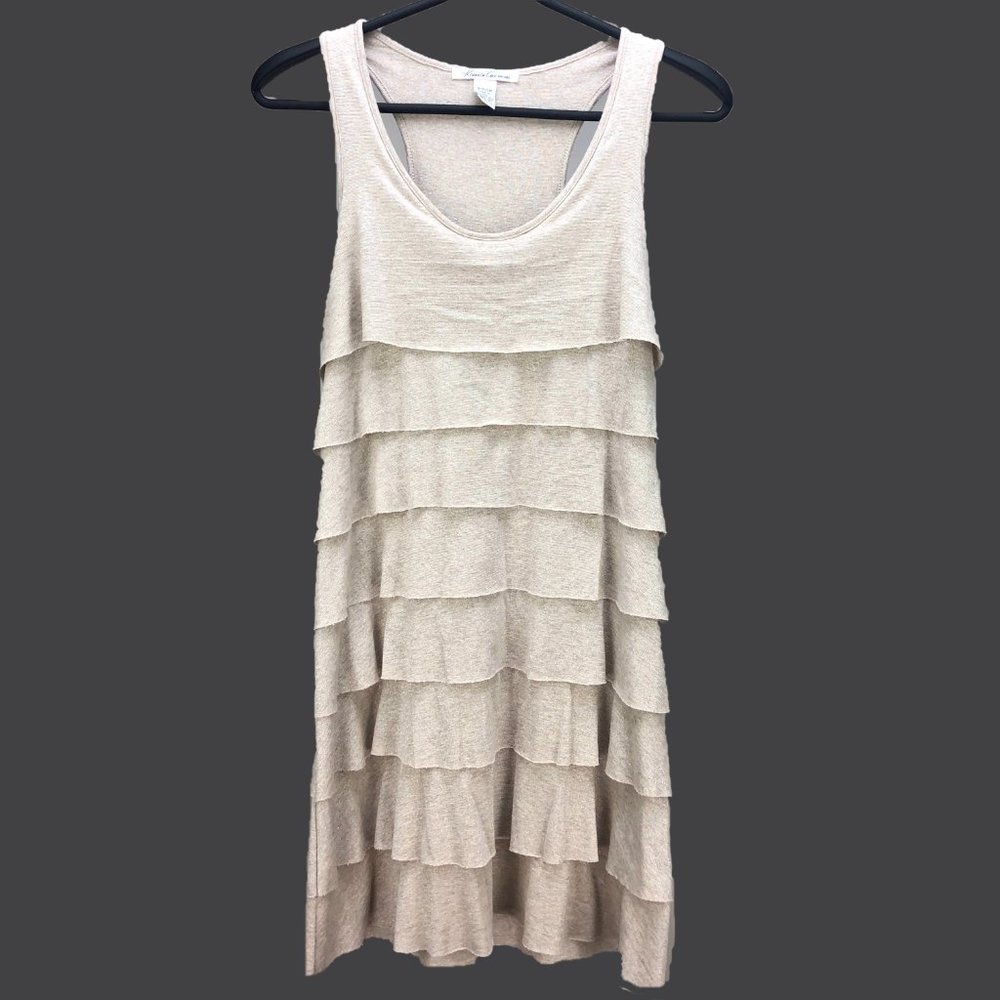 KENNETH COLE neutral metallic shimmer tiered dress -SZ S